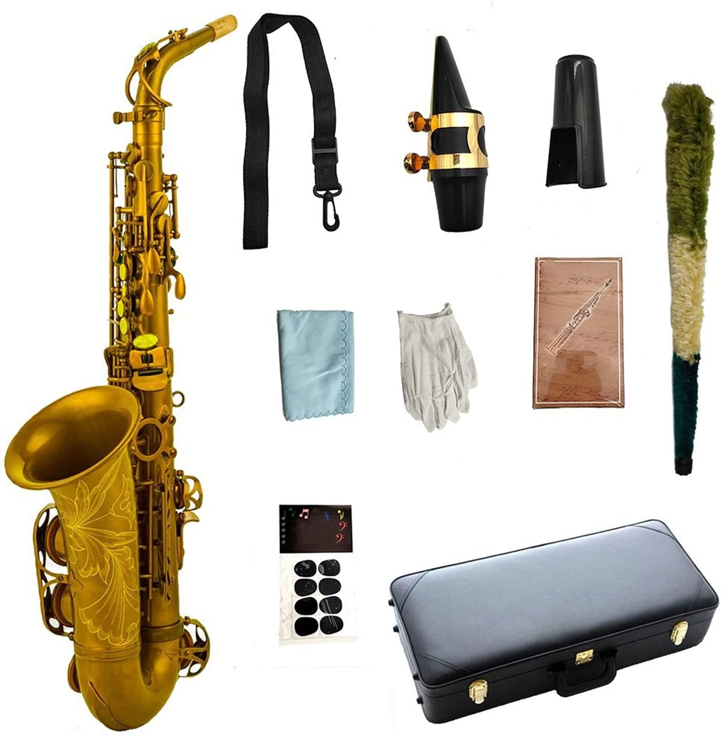Sax Beginners Kit Alto Saxophone EB Tune Antique Copper Professional Musical Instrument with Case Accessories Wind Instrument