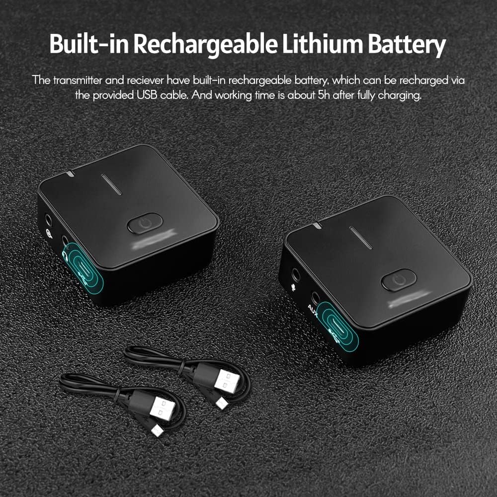 2.4G Recording Microphone Transmitter Receiver Clip-on Lavalier Mic for Smartphone Camera Video