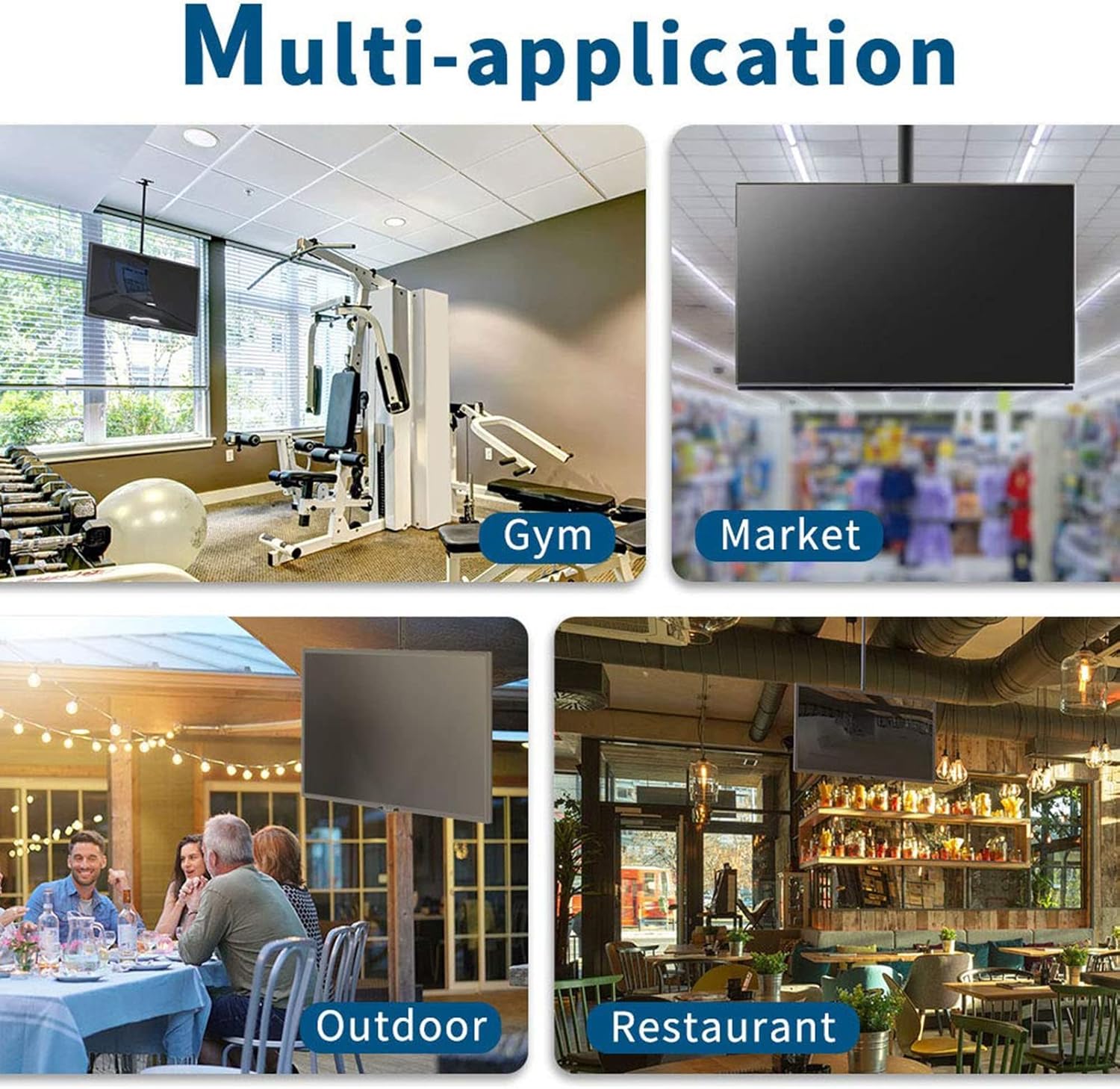 TV Ceiling Mount Bracket - TV Wall Mount Bracket - Adjustable TV Lift, Fits 32-65 Inch 4K TVs, Telescoping Tilt and Swivel Flat Screen Display,