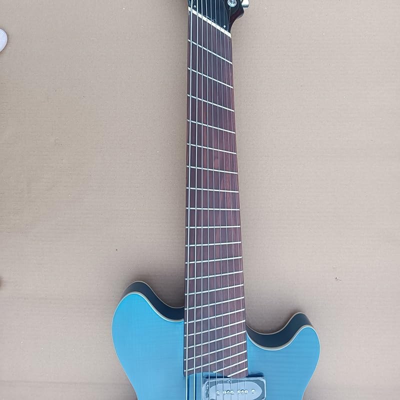 Custom double f hole nine string electric guitar,Fan style Pinsilk,Left four string bass and right five string