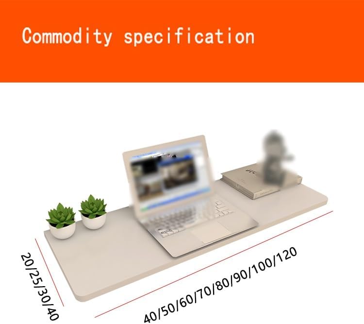 Wall Mounted Folding Desk Collapsible Floating Work Table for Kitchen Sewing Station Laundry Room Handicraft Production Space-Saving Design White (90x20cm)