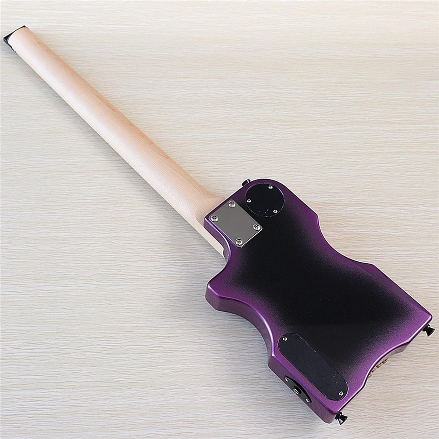 High Gloss Travel Headless Electric Guitar 30 Inch Solid Basswood Body 6 String Mini Portable Guitar Professional Headless Guitar (Color : 03)