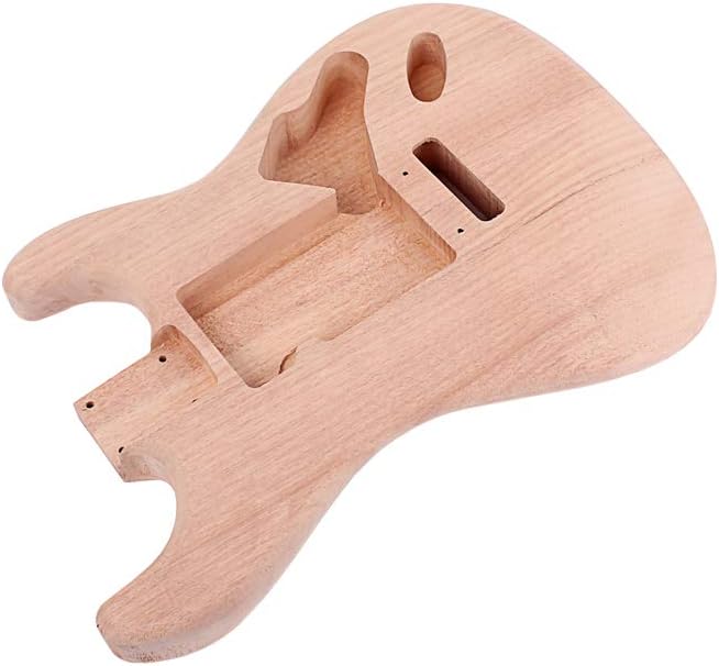Alnicov Unfinished Electric Guitar Body for Fender Stratocaster ST Guitar DIY Accessory Red Walnut Wood