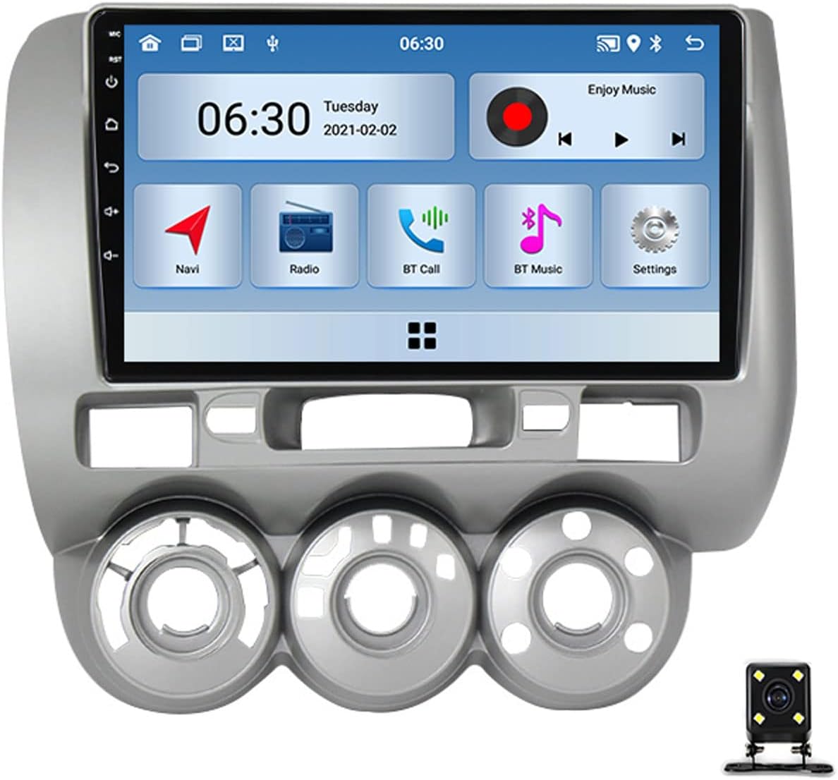 Double Din Car Radio Stereo with Bluetooth, 9In Touch Screen Car Stereo for Honda Jazz City 2002-2007 with Backup Camera, Mirror Link/Carplay/Android Auto, FM Car Radio Receiver