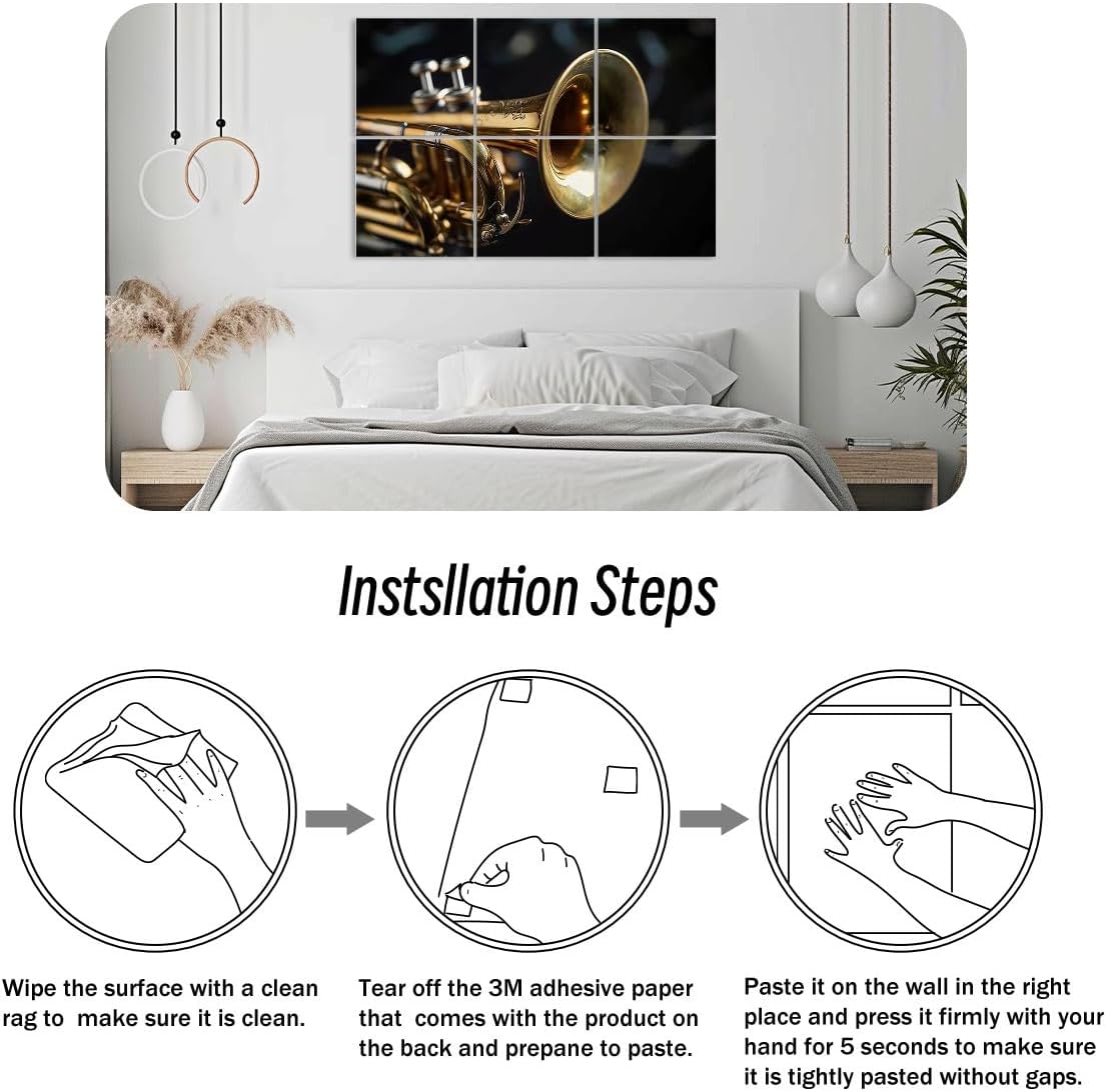 6 Pack Art Acoustic Panels Old coated trumpet dark table An inedible musical instrument Sound Absorbing Panel 48