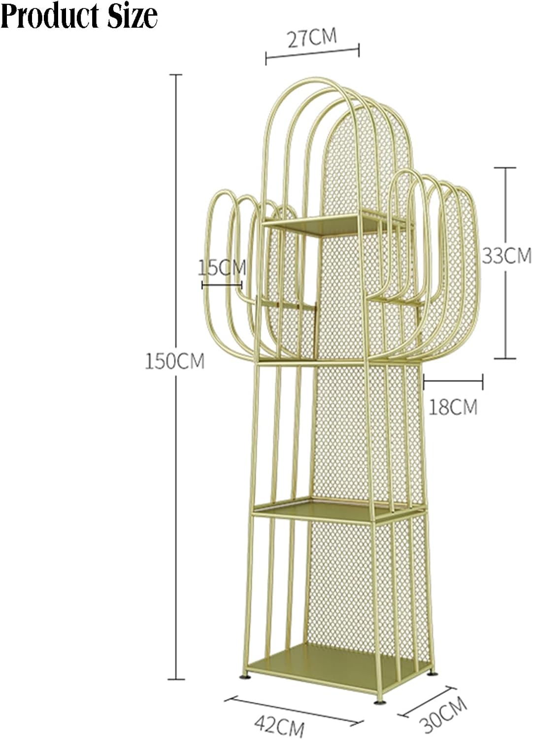 Industrial Bookshelf,Floor-Standing Corner Bookcase,Cactus Shaped Corner Bookcase,Save Space Suitable for Office Library(Color 5) (Color 2 42 X 30 X 150cm)