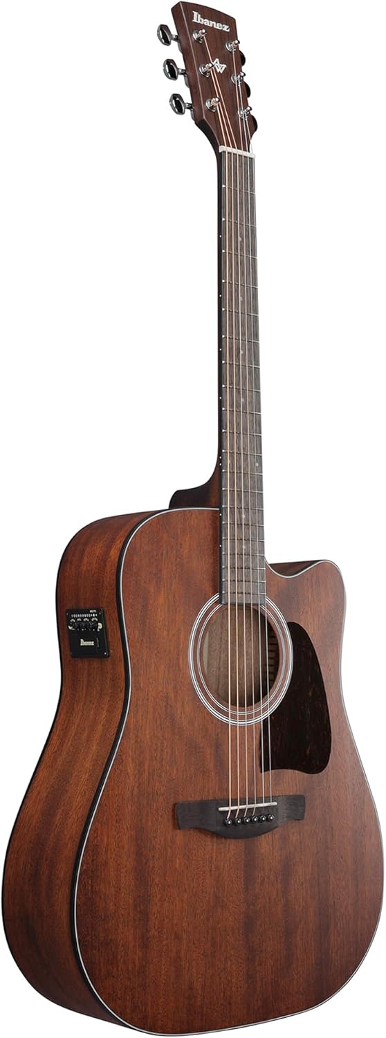 Ibanez AW54CE Artwood Traditional Acoustic-Electric Guitar - Open Pore Natural Bundle with Gig Bag, Tuner, Strap, D'Addario Strings, Picks, Austin Bazaar Instructional DVD, and Polishing Cloth