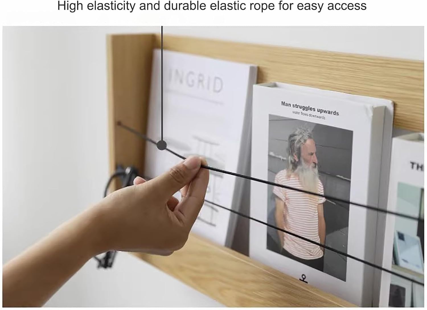 Wall Decorative Bookshelf,Floating Wall Bookshelf,Premium Wood Floating Nursery Kids Bookshelf Wall Ledge Shelf for Kids & Aldult (Color : Light Brown 2, Size : 93x8x30cm/36.61x3.15x11.81in)