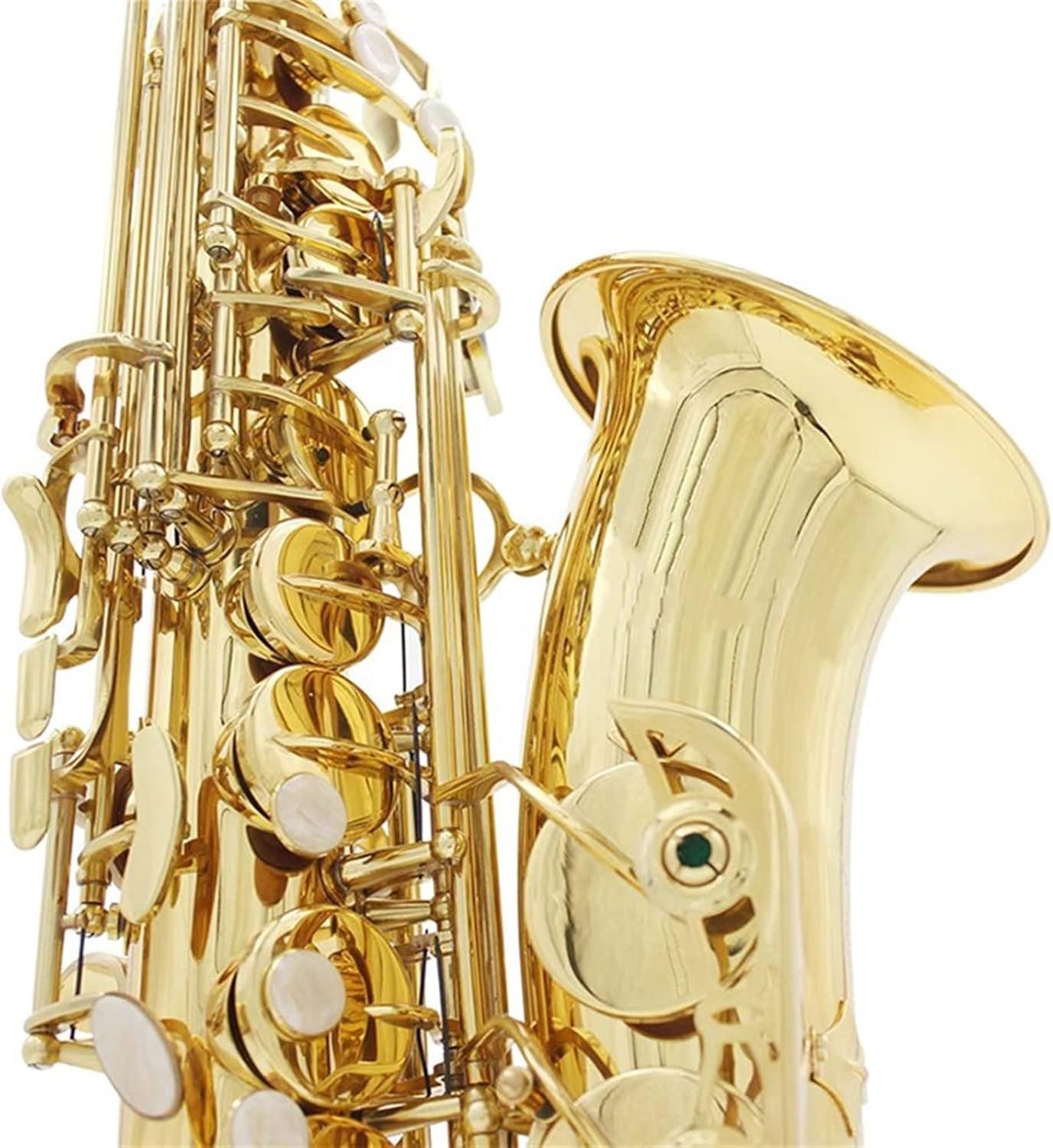 EB Alto Saxophone Brass Lacquered Gold Professional Woodwind Instrument E Flat Sax with Case Strap