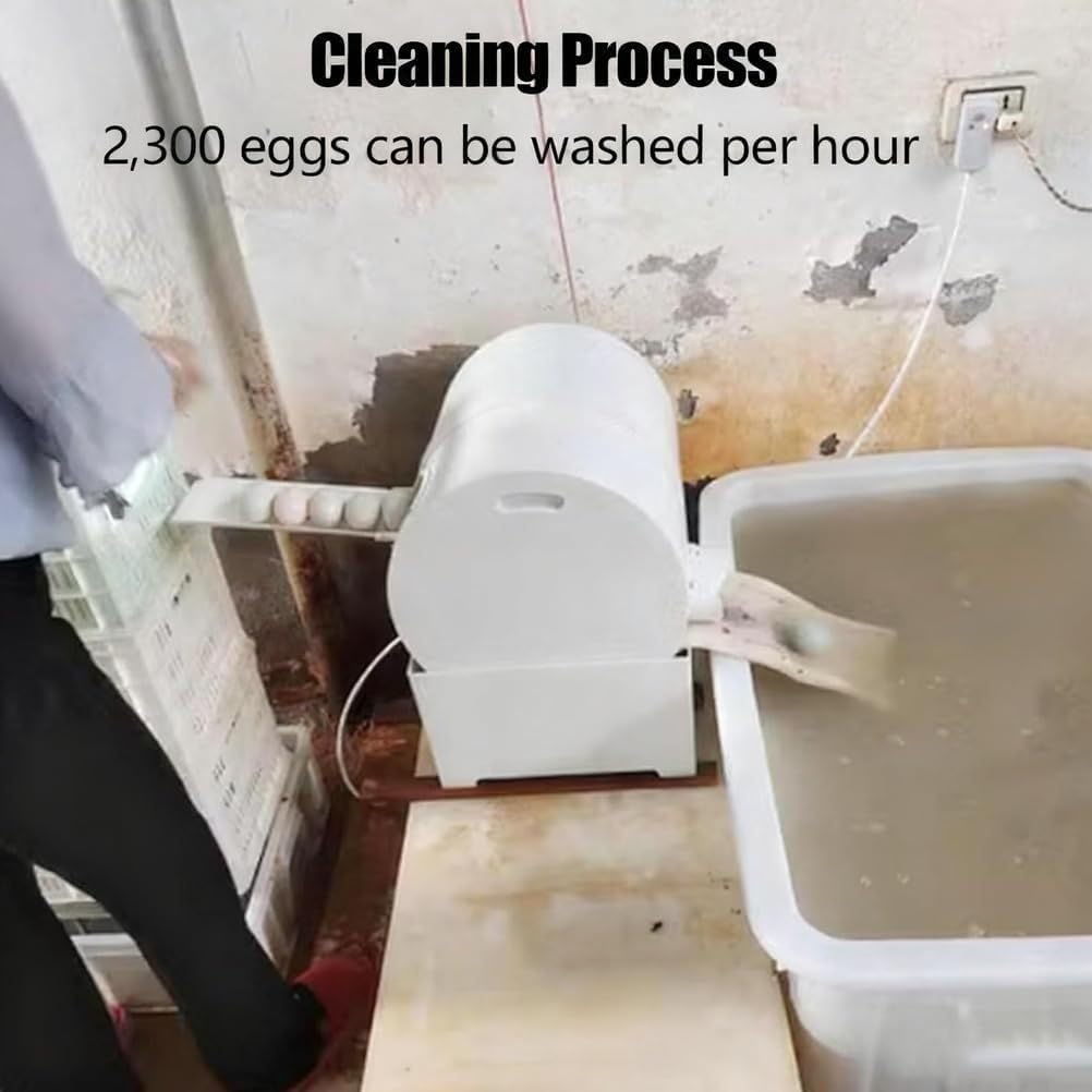 Electric Egg Washing Machine, Fully Automatic Washing Machine, Commercial Egg Surface Cleaning System, Suitable for Farms, Restaurants, and Home Use