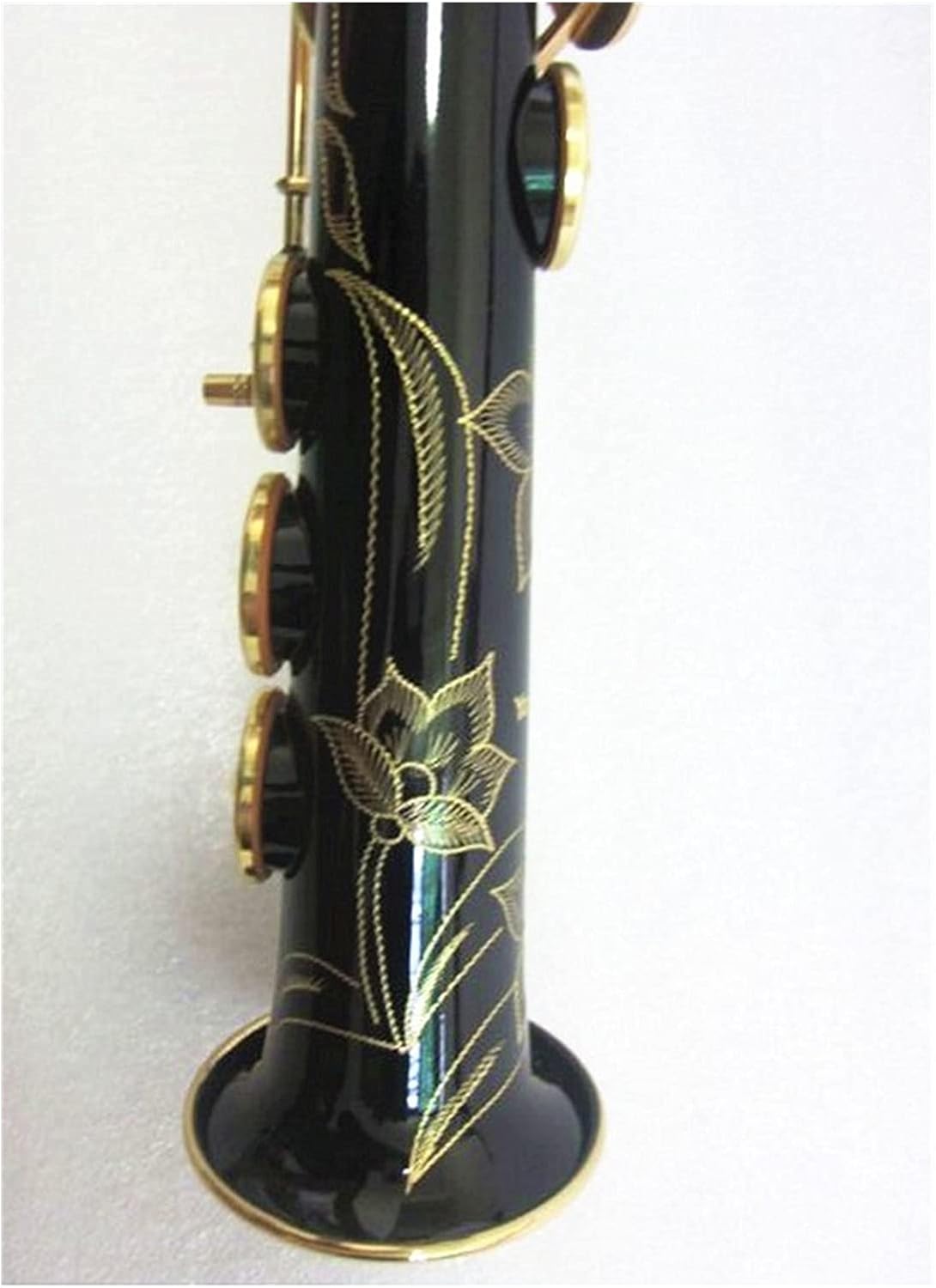 Sax Beginners Kit Straight Soprano Saxophone Black Gold Musical Instrument B Flat Sax Soprano Luxurious Carving with Case Wind Instrument