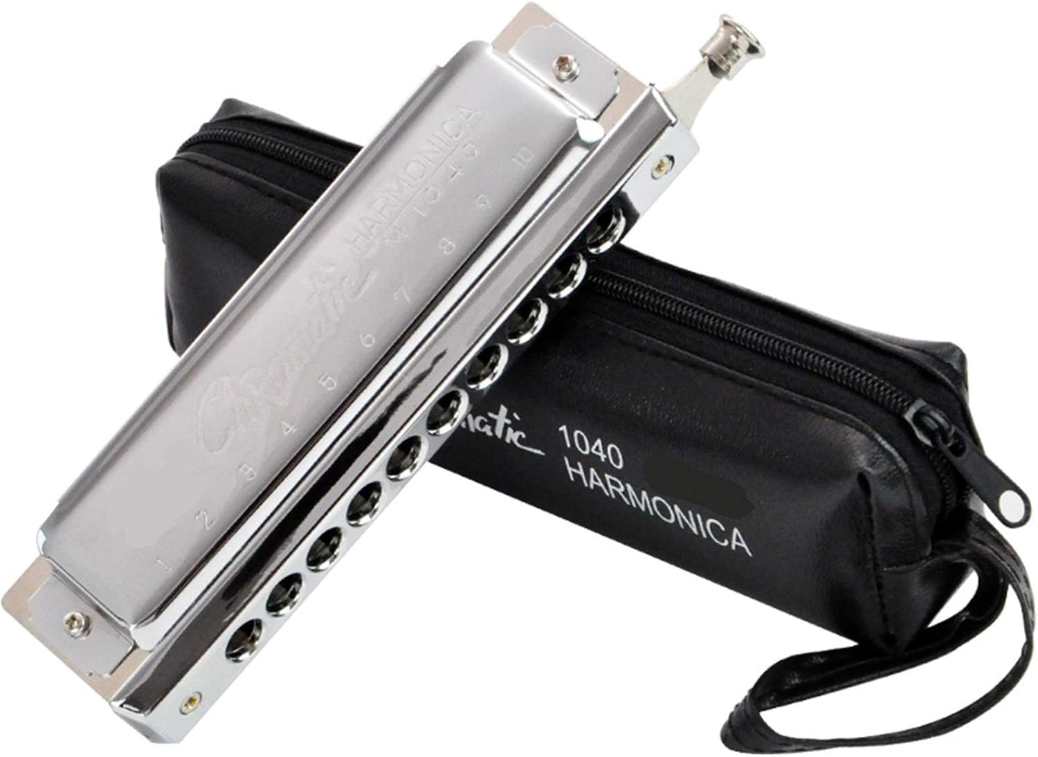 SUOFEILAIMU Harmonica 10 Hole 40 Tone Chromatic Harp Woodwind Musical Instrument Mouth Organ Blues Send Bag