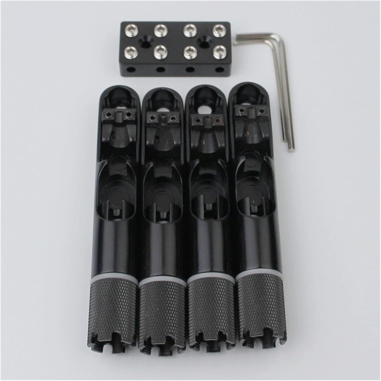 4/5 Pieces Single String Bass Bridge Headless Fixed Fanned Bridges for Electric Bass Black Electric Guitar Bridge (Color : 4 PCS)