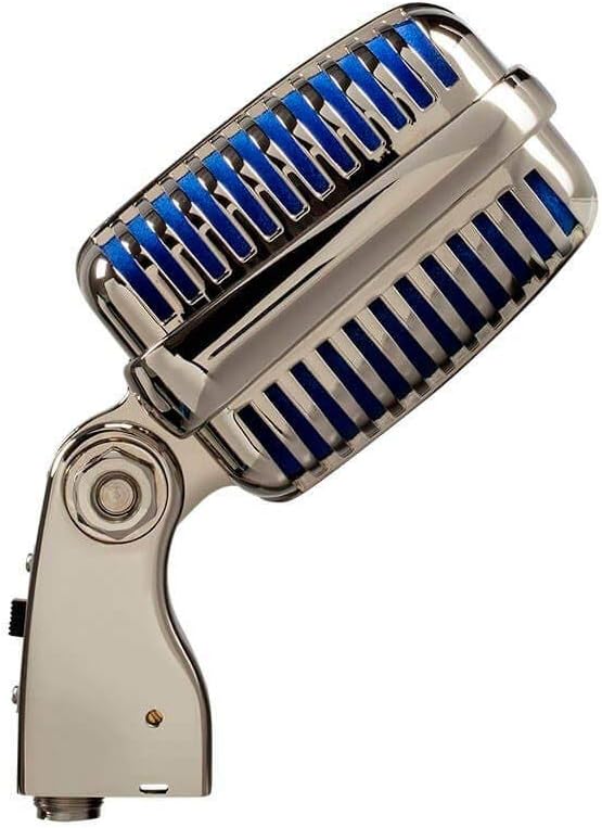 Monoprice Memphis Blue Classic Dynamic Microphone - Unidirectional, Retro-Style with Pop-Free On/Off Switch and Protective Case - Stage Right Series