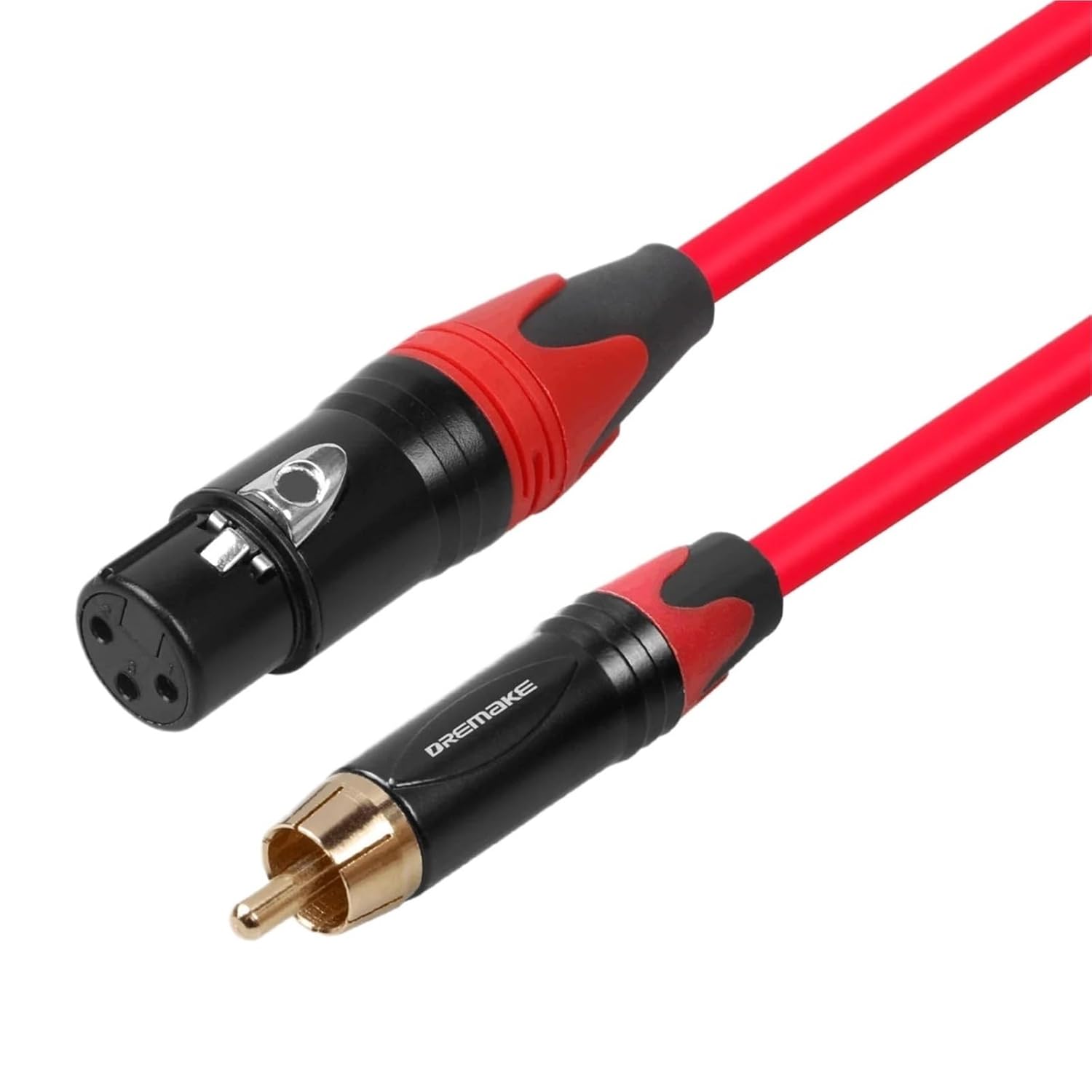 Unbalanced to XLR Audio Interconnect Cable 3-Pin Male RCA Speaker for AV Receiver Amplifier(Red-Female)