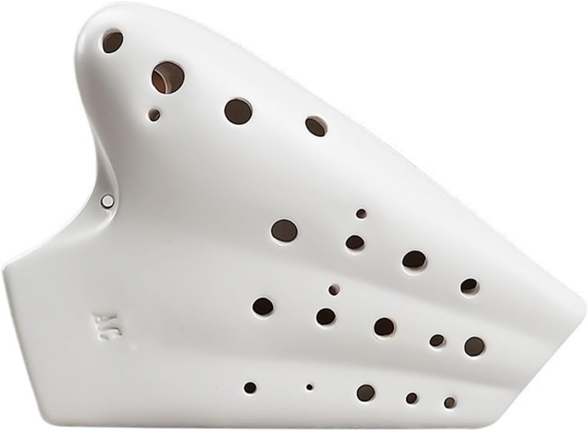 Alto C Triple Ocarinas, Double-tube Professional Multi-Range Ceramic Ocarina for Advanced Players porcelain(Double-tube AC front hole)