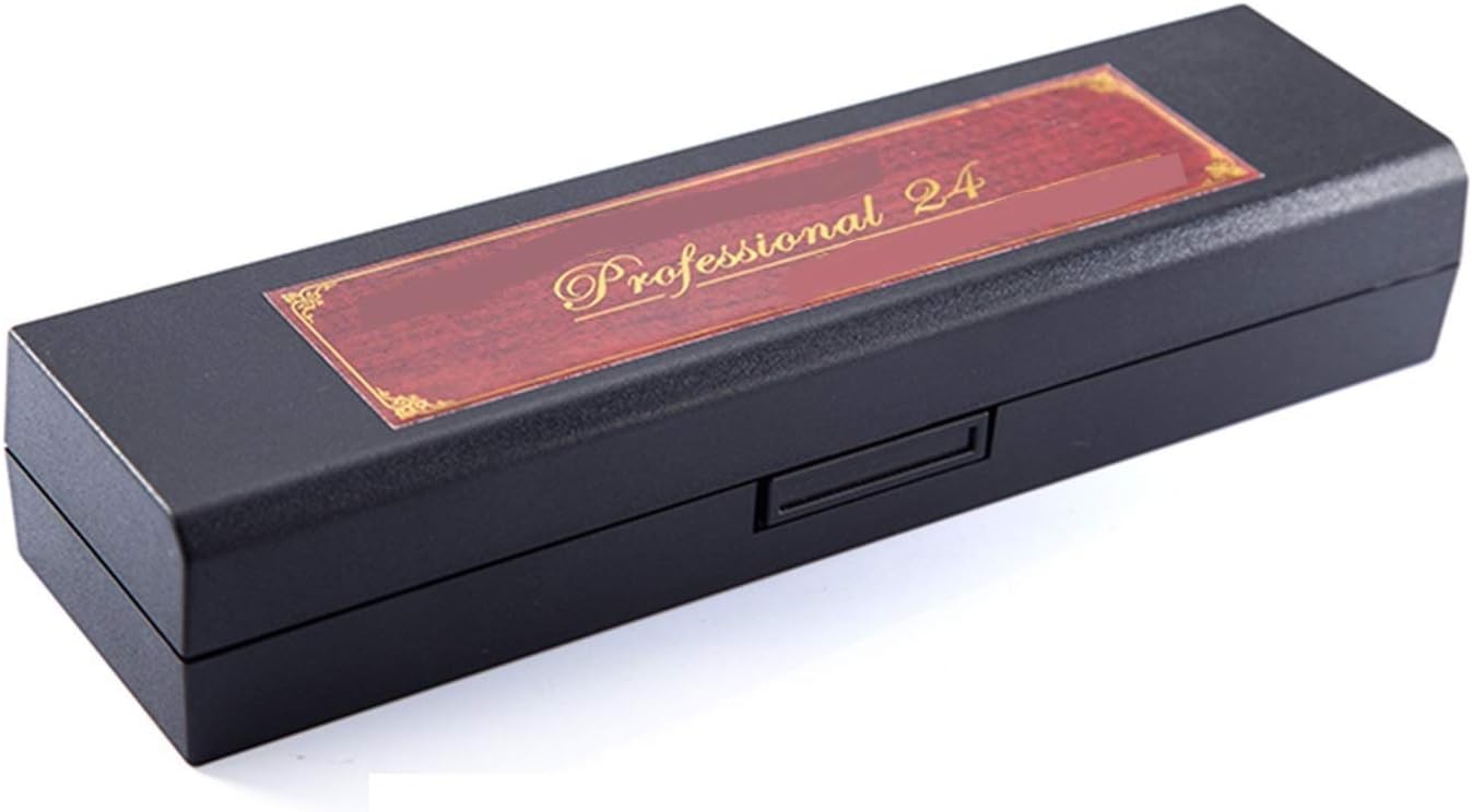 Harmonica Woodwind Instrument Mouth Organ Tremolo Harmonica 24-Holes Key of C for Beginners (Color : Key of F)