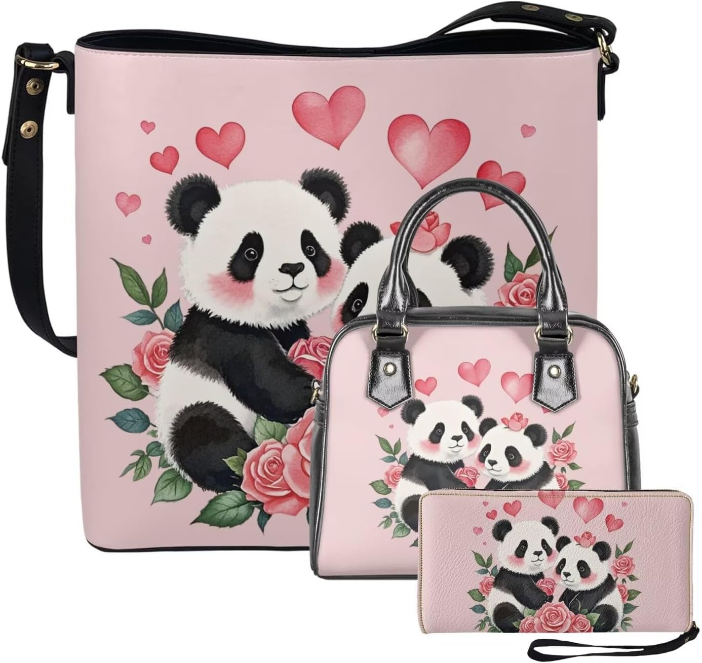 Hobo Purses for Women Leather Tote Crossbody Bag Purse and Wallet Set Valentine's Day Shoulder Satchel Handbags