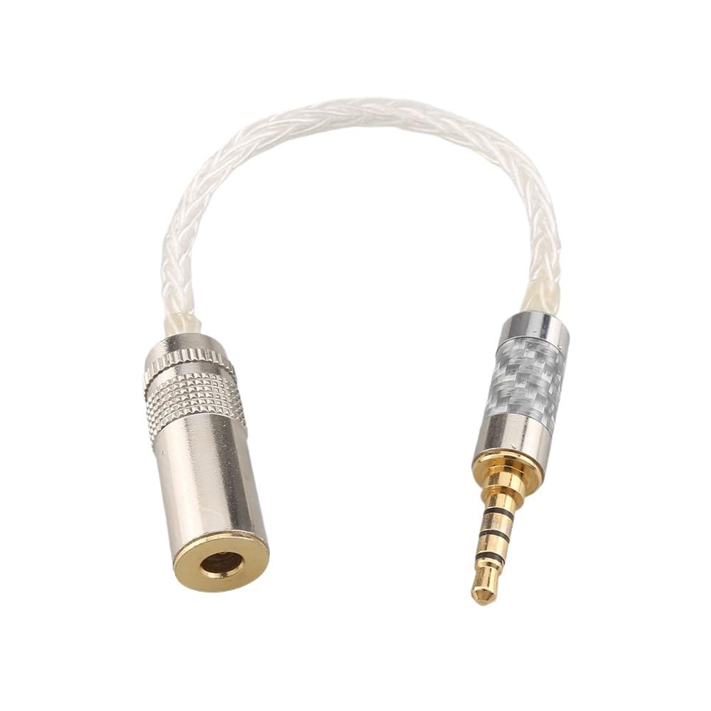 Various Length Pl>UG*s 8 Cores Pure 99% Silver Headphone Earphone Cable for 3.5mm XLR 6.5 2.5mm Male to 4.4mm Female(3.5mm 4 Pole,4m)