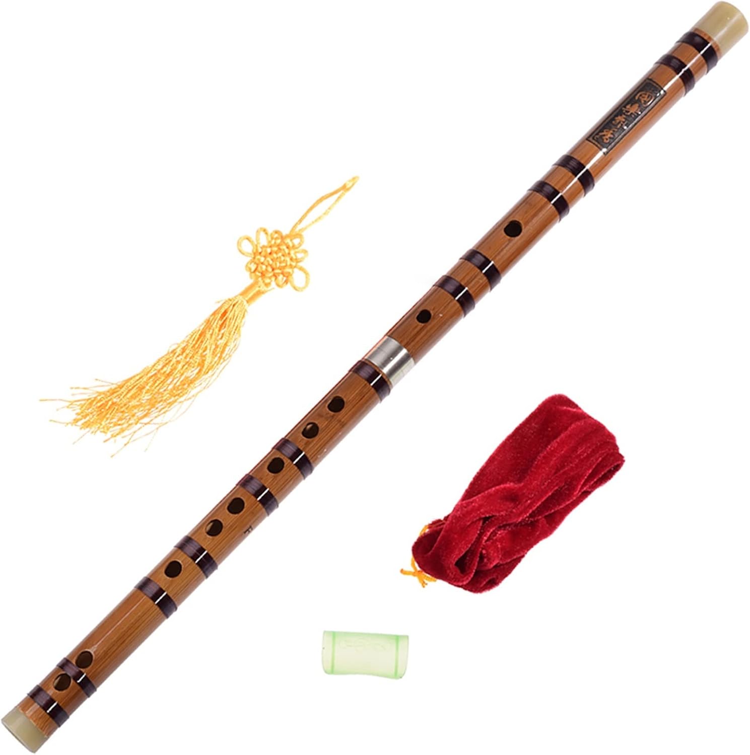 TSTS Chinese Bamboo Flute Chinese Bamboo Flute Dizi Transverse Woodwind Musical Instrument Traditional Flute F Key Beginner with Accessories