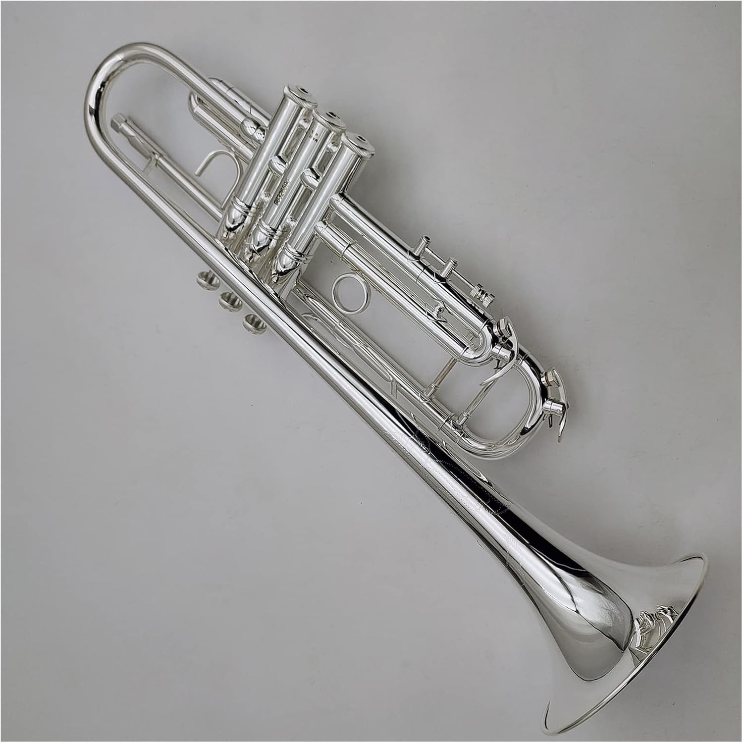 TSTS New Bb Flat Brass Instruments Trumpet Silver Plated Musical Trumpets Set with Mouthpiece Professional Trumpet