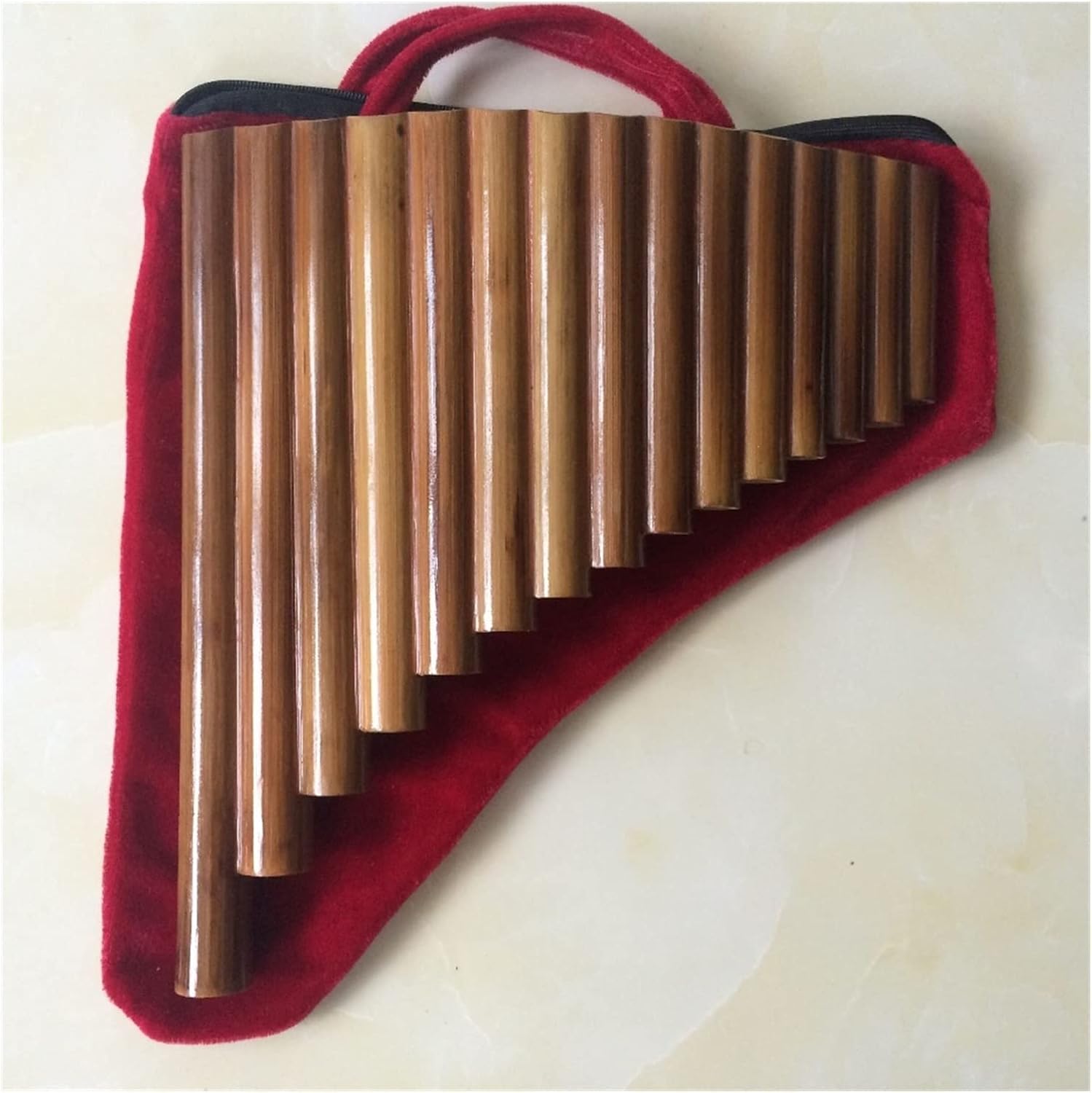 TSTS Beginner Pan Flute Handmade Right Hand 15 Pipes Bamboo Panflute Key of G Woodwind Instruments