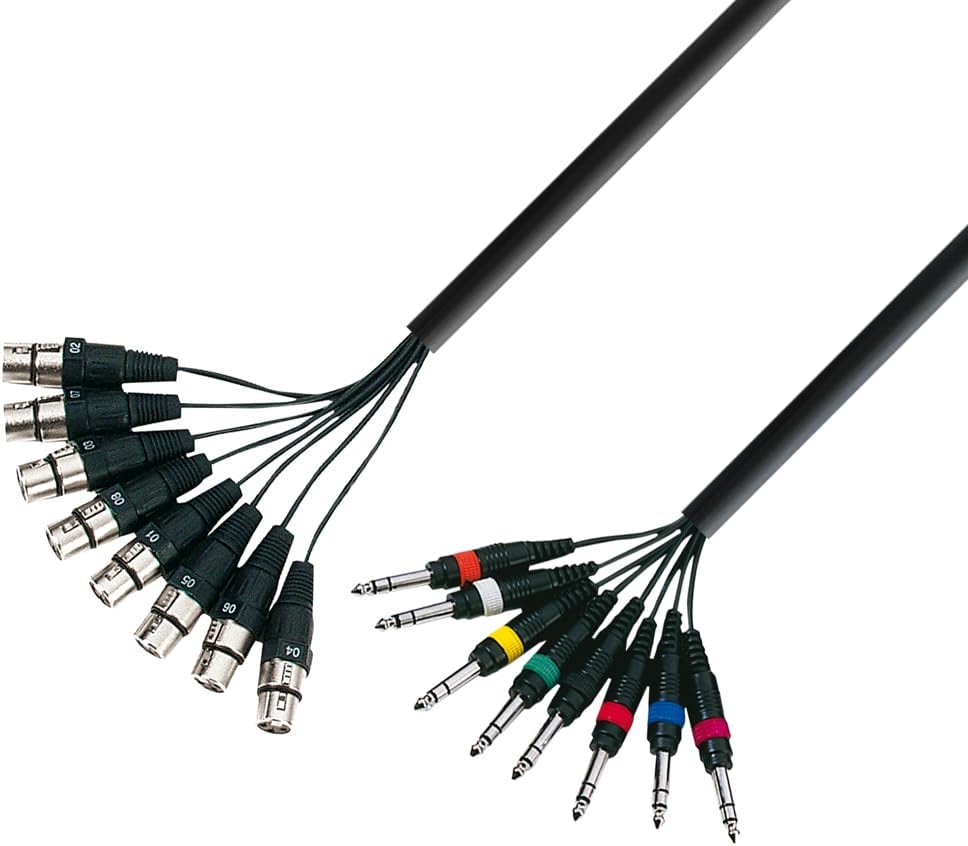 Adam Hall Cables 3 Star Loom 8 MV 0500 Studio Loom Cable | Adam Hall® 8 XLR Male x 8 Jack TRS | 5 m / 15 Ft
