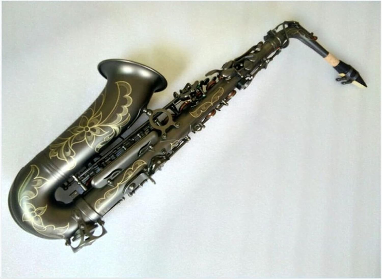 Alto Saxophone All Black Matte with Cleaning Cloth White Gloves Sax Mouthpiece Box Etc Student Saxophone