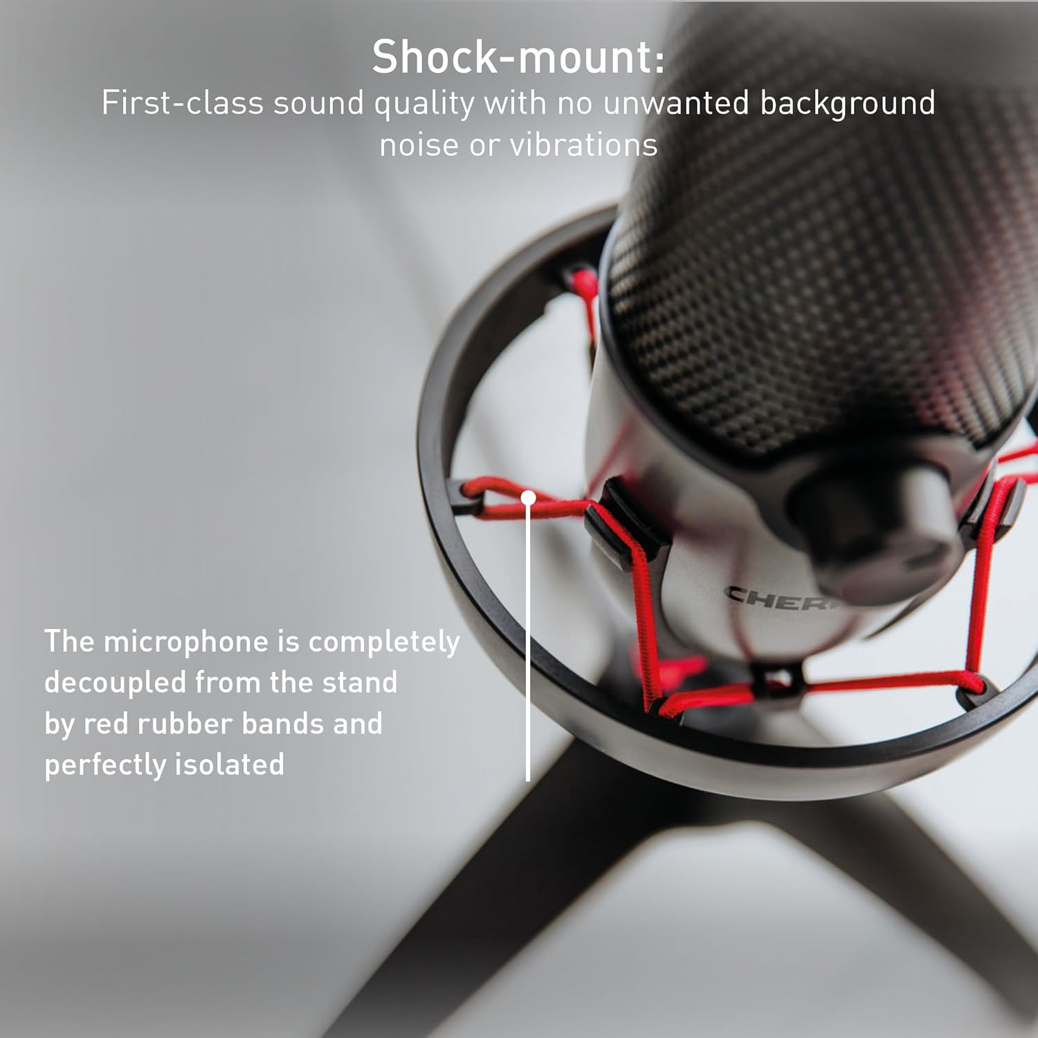 Cherry UM 6.0 Advanced, USB Microphone for Streaming, Podcasts, Home Office, 2 Directional Patterns, Shock-Mount, Compatible with PC/Mac/PS4/PS5, Silver/Black