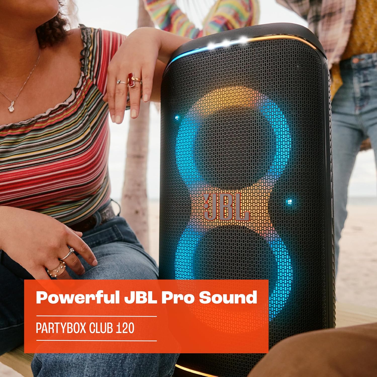 JBL PartyBox Club 120 - Portable Speaker with Foldable Handle, Powerful Pro Sound, (Black) (Renewed)