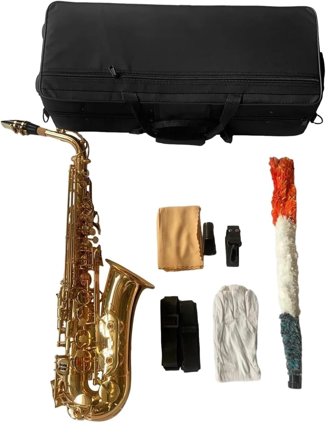 Eb Alto Saxophone Sax Brass Body White Shell Keys Woodwind Instrument Full Set Accessories