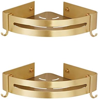 VIDI Corner Shelf Wall Mounted Bathroom Brushed Gold Aluminum Bath Shower Shampoo Holder Shelf