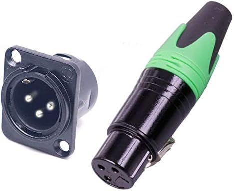 Davitu Electrical Equipments Supplies - 50Sets 3 Pin XLR Connector 50pcs Male+50pcs Female 3 Poles XLR Panle Mount Female/Male Plug Jack Socket Microphone MIC Adapter - (Color: Orange-M(50 Sets))