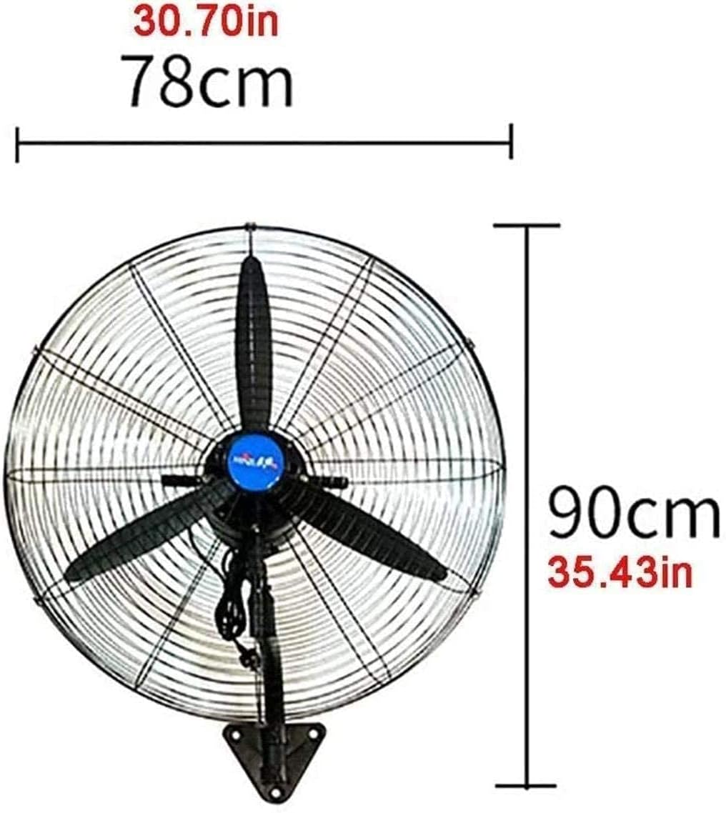 Oscillating Wall Mounted Fan Industrial Wall-Mounted Fan,High Velocity Oscillating Metal Wall Mount Fan90 Degree Oscillation 3 Speed Settings
