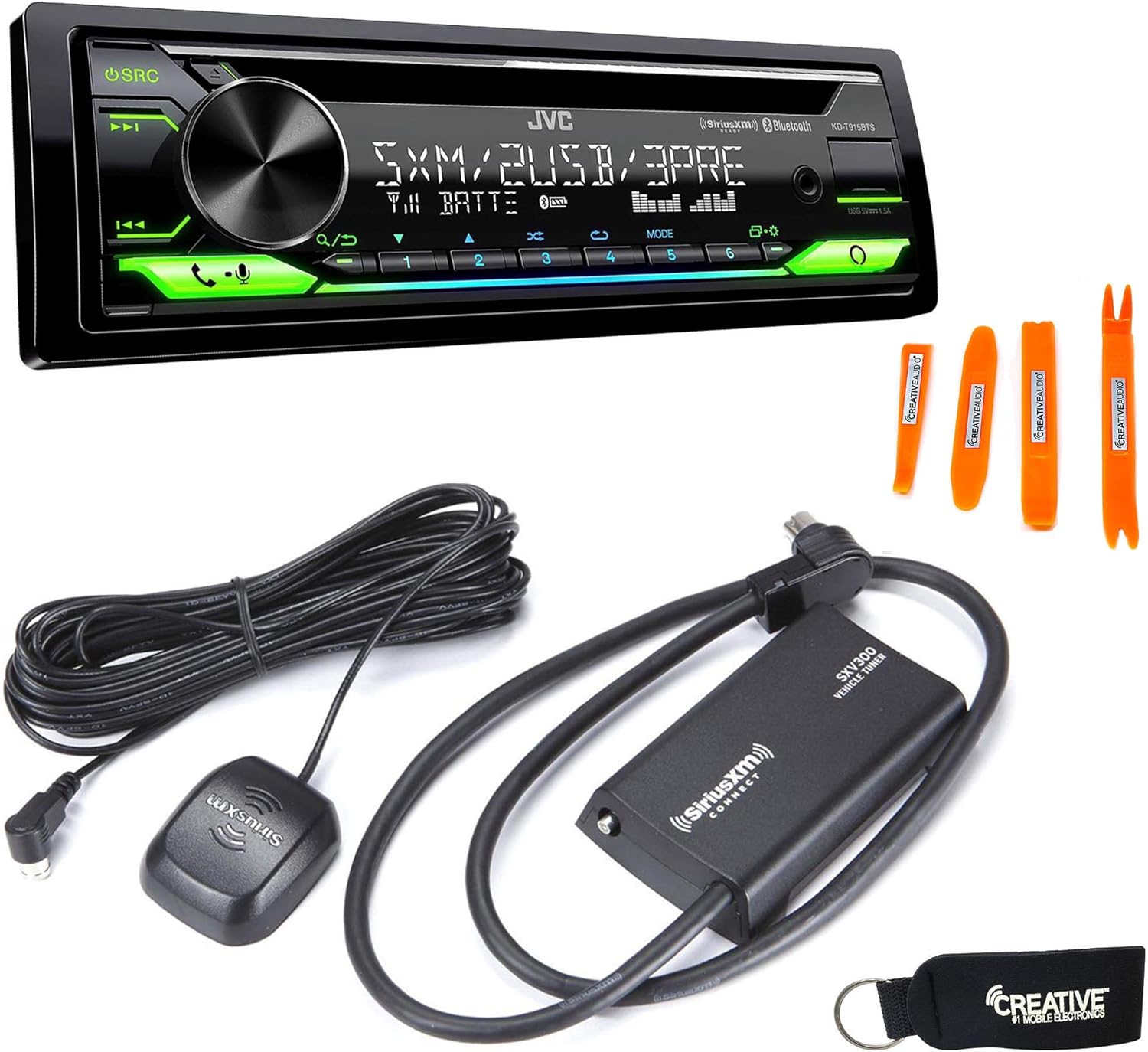 JVC KD-T915BTS - CD, Bluetooth, Dual USB, AUX, Amazon Alexa + SirusXM Radio Tuner & Swi-RC Control Interface