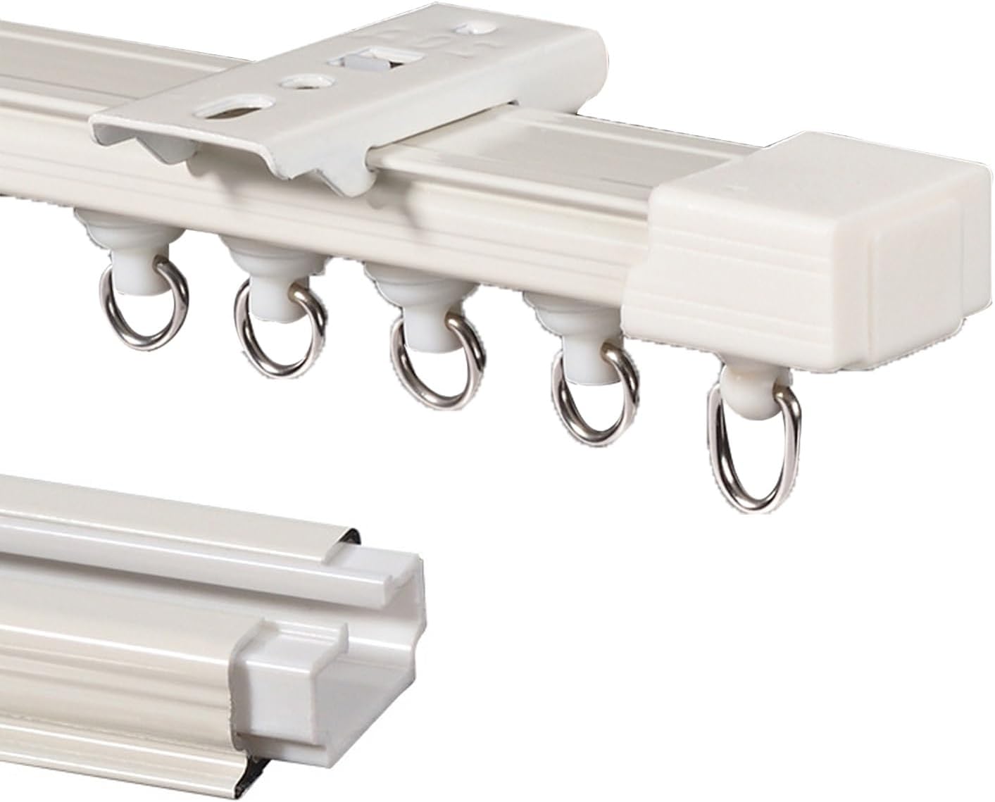 JEDAL Room Divider Ceiling Curtain Track Set Aluminum Curtain Rail Ceiling or Wall Mount, Curtain Rails System with 90° Corner Bends and Roller Hooks 3.3ft to 19.8ft (Size : 17.5ft)