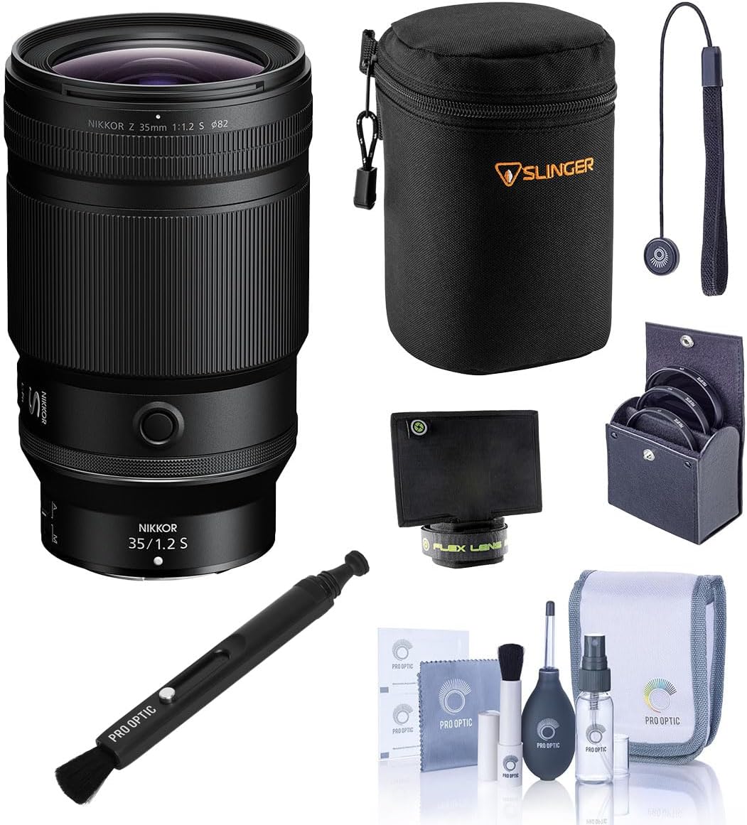 Nikon NIKKOR Z 35mm f/1.2 S Lens, Bundle with Medium Lens Case, 82mm Filter Kit, Cleaning Kit