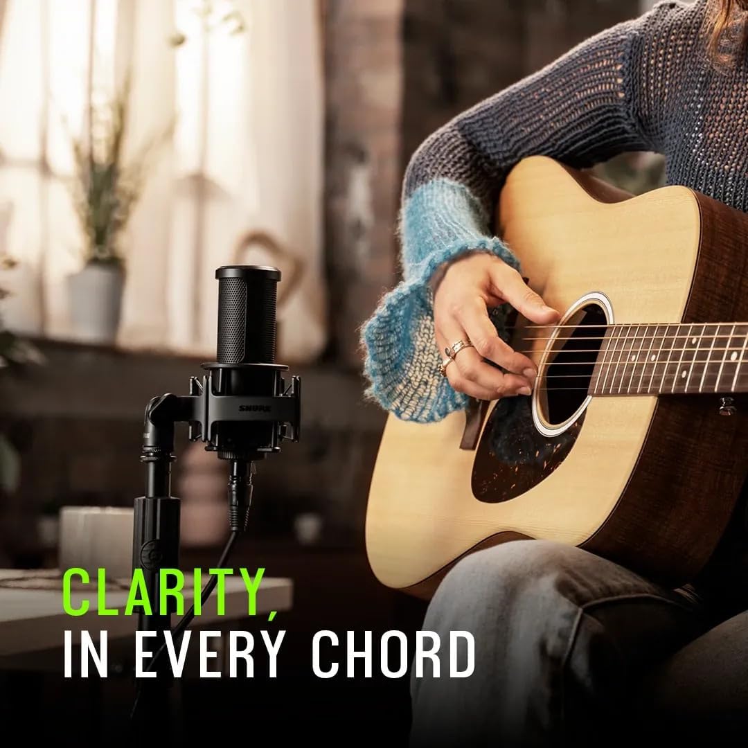 Shure SM4-K Studio Condenser Microphone – XLR Mic for Home Studio Recording, Vocals & Instruments with Mix-Ready Sound & All-Metal Construction, Black