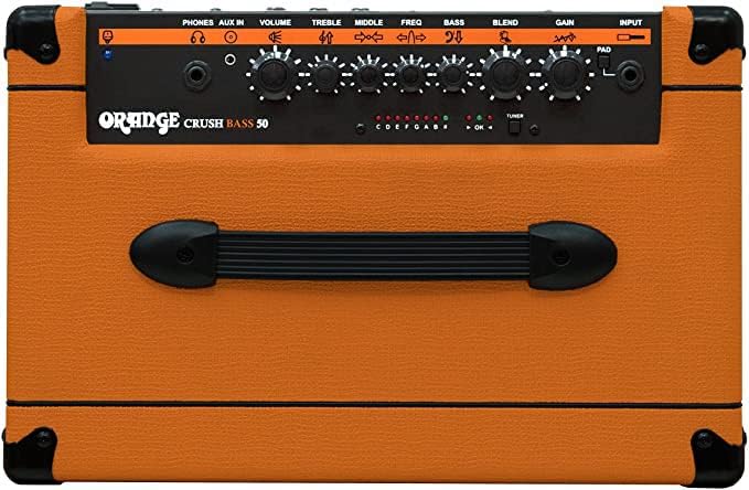 Orange Crush 50-Watt Bass Guitar Combo Amplifier Bundle with Instrument Cable and Austin Bazaar Polishing Cloth