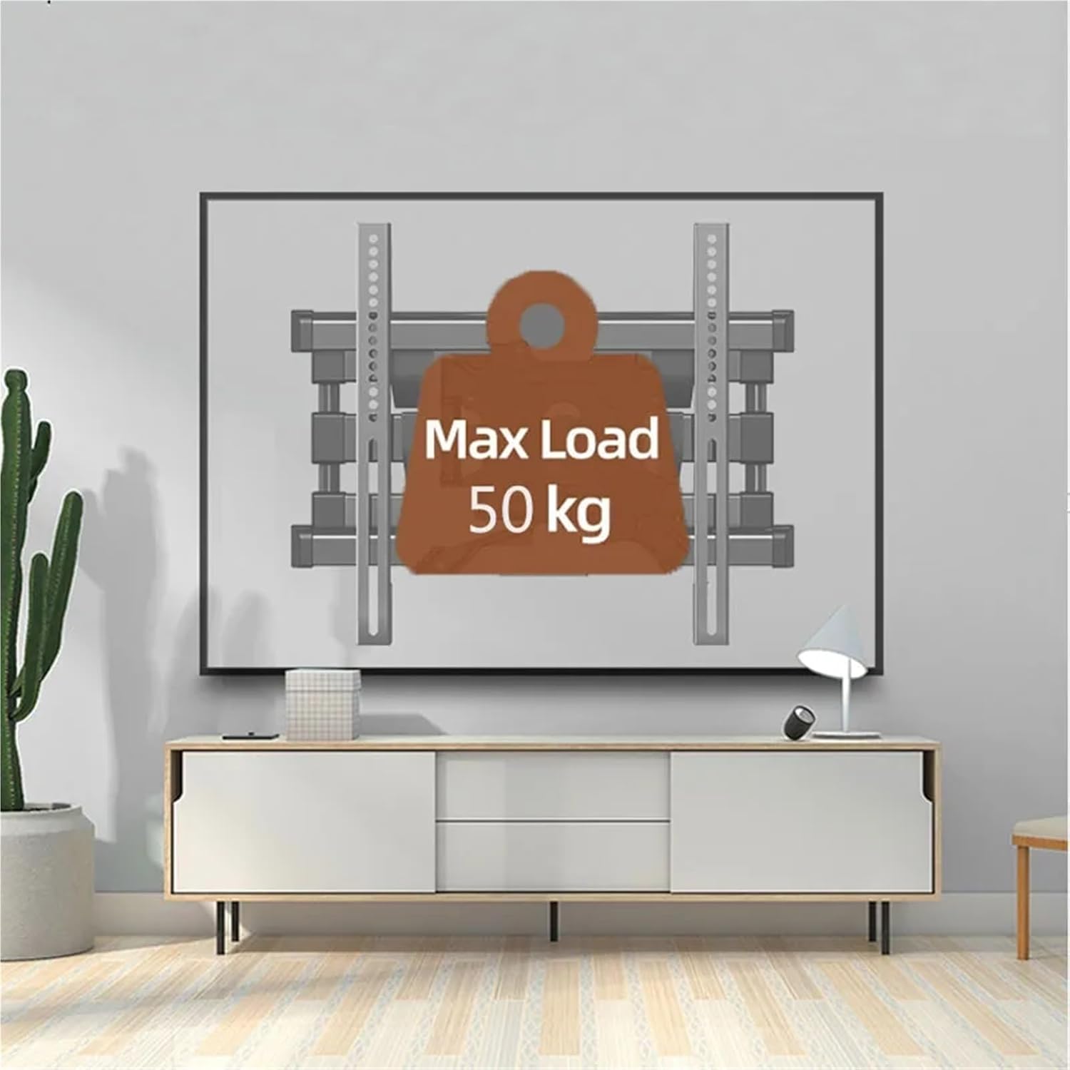 Tv Wall Bracket Wall Mount Full Motion for Most 32-70 inch TVs, Swivel TV Bracket with Dual Articulating Arms Tilt Rotation 400x400mm