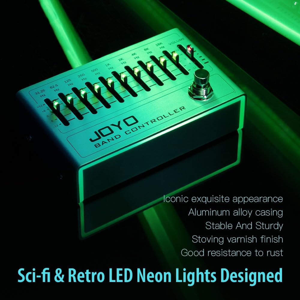 JOYO EQ Pedal 10 Band Equalizer (31.25Hz-16kHz) for Electric Guitar, Bass and Multi-string Guitars (R-12)