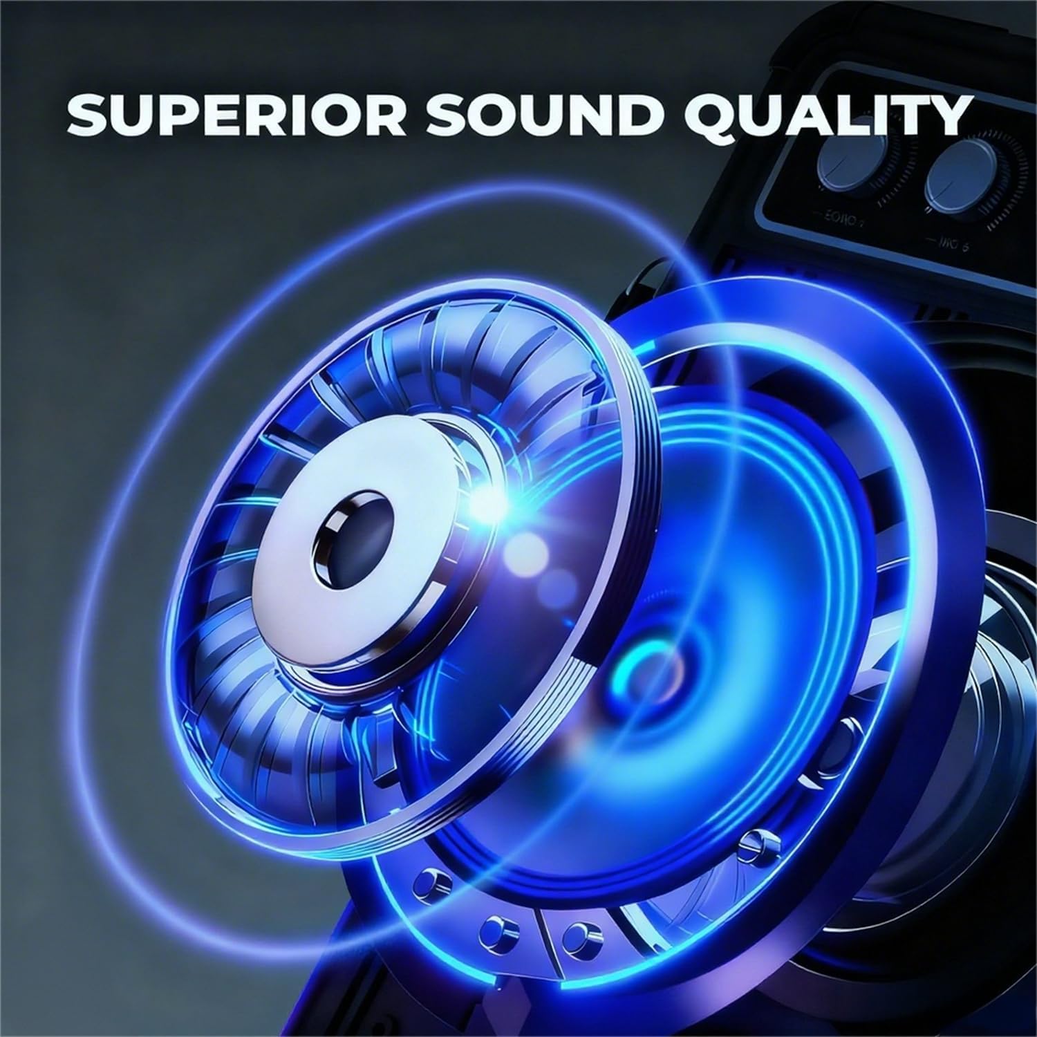 Karaoke Machine, Portable Bluetooth Karaoke Speaker with 2 Wireless Microphones, PA System for Adults Kids with LED Lights & Echo Adjustment, Supports TWS/TF/USB/AUX for Home Party