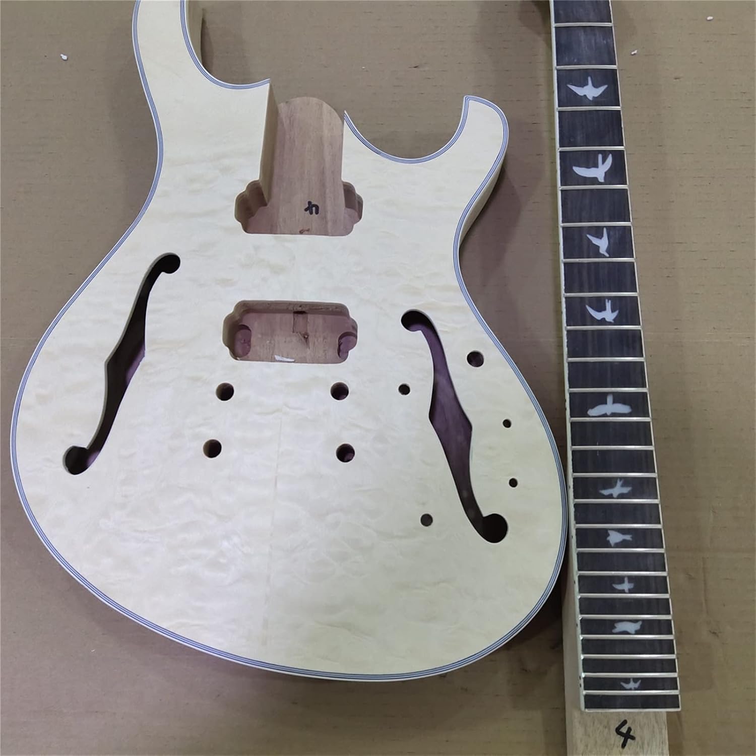 FLFL Good 1 Set Unfinished Electric Guitar Neck and Body Guitar Kit DIY Part Unfinished Guitar Kit