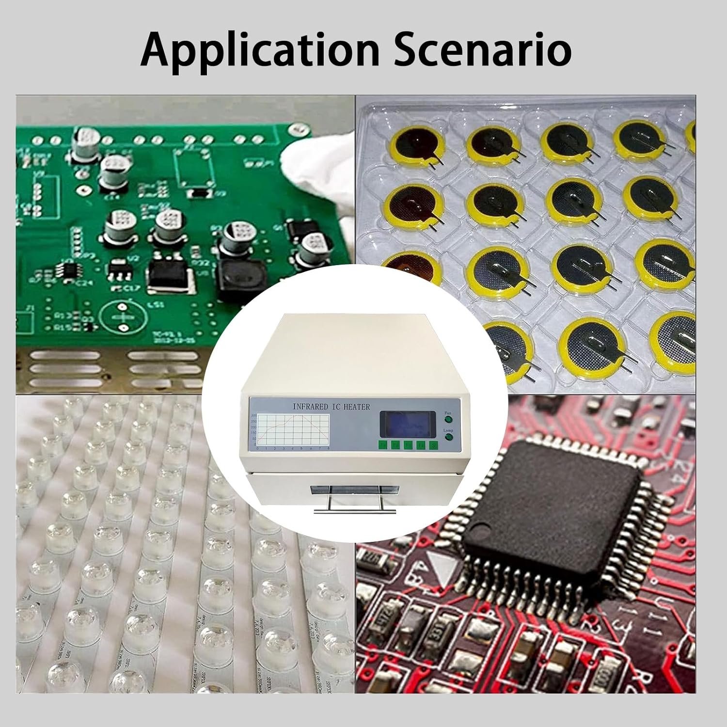 1500w Soldering Station Welding Machine Infrared Heater,Reflow Oven,with A Pair of Gloves,11.8x12.6 Inch Soldering,8 Temperature Options,for R&D and Small Batch Production