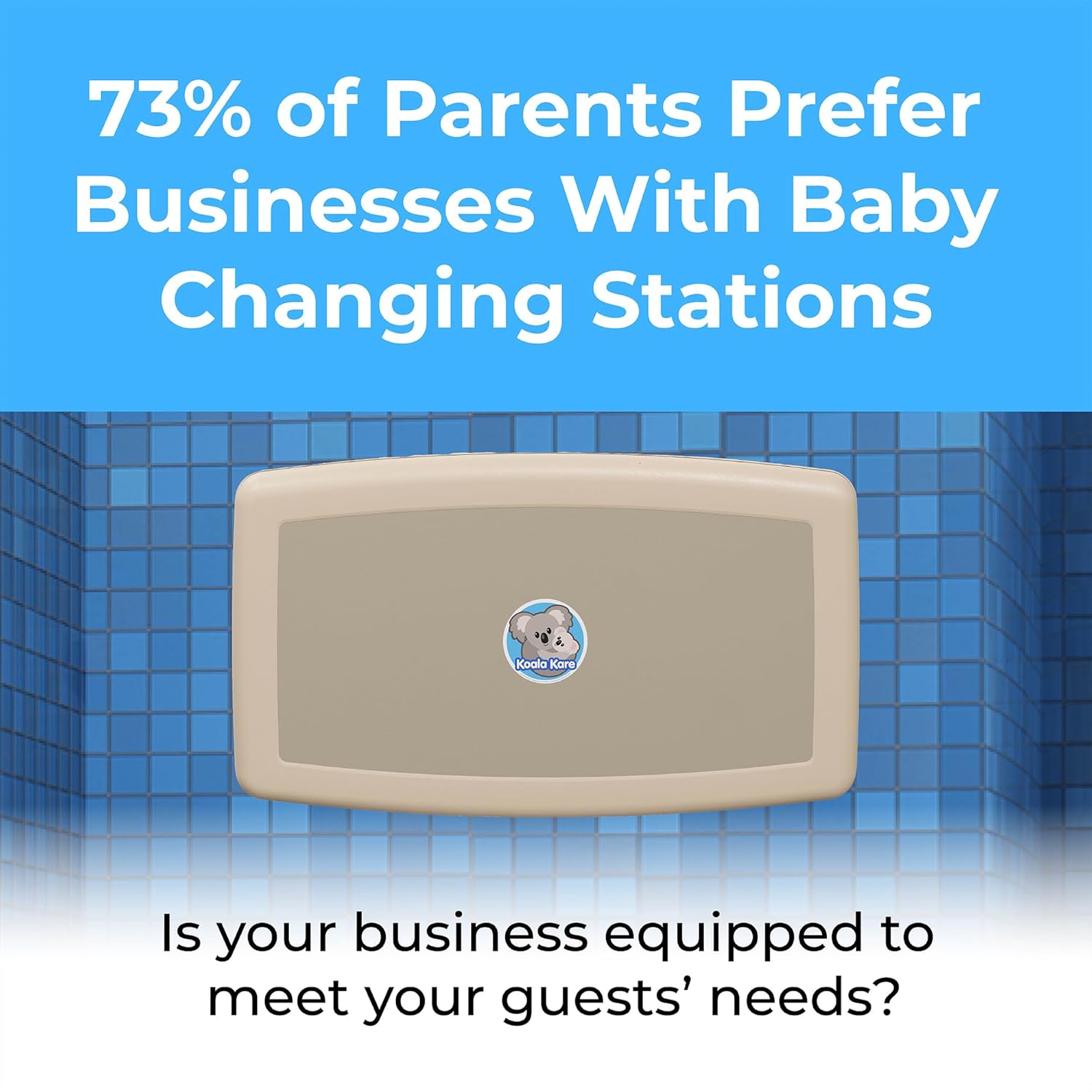 Koala Kare Surface-Mounted Horizontal Baby Changing Station, Model KB300-00 (Beige)