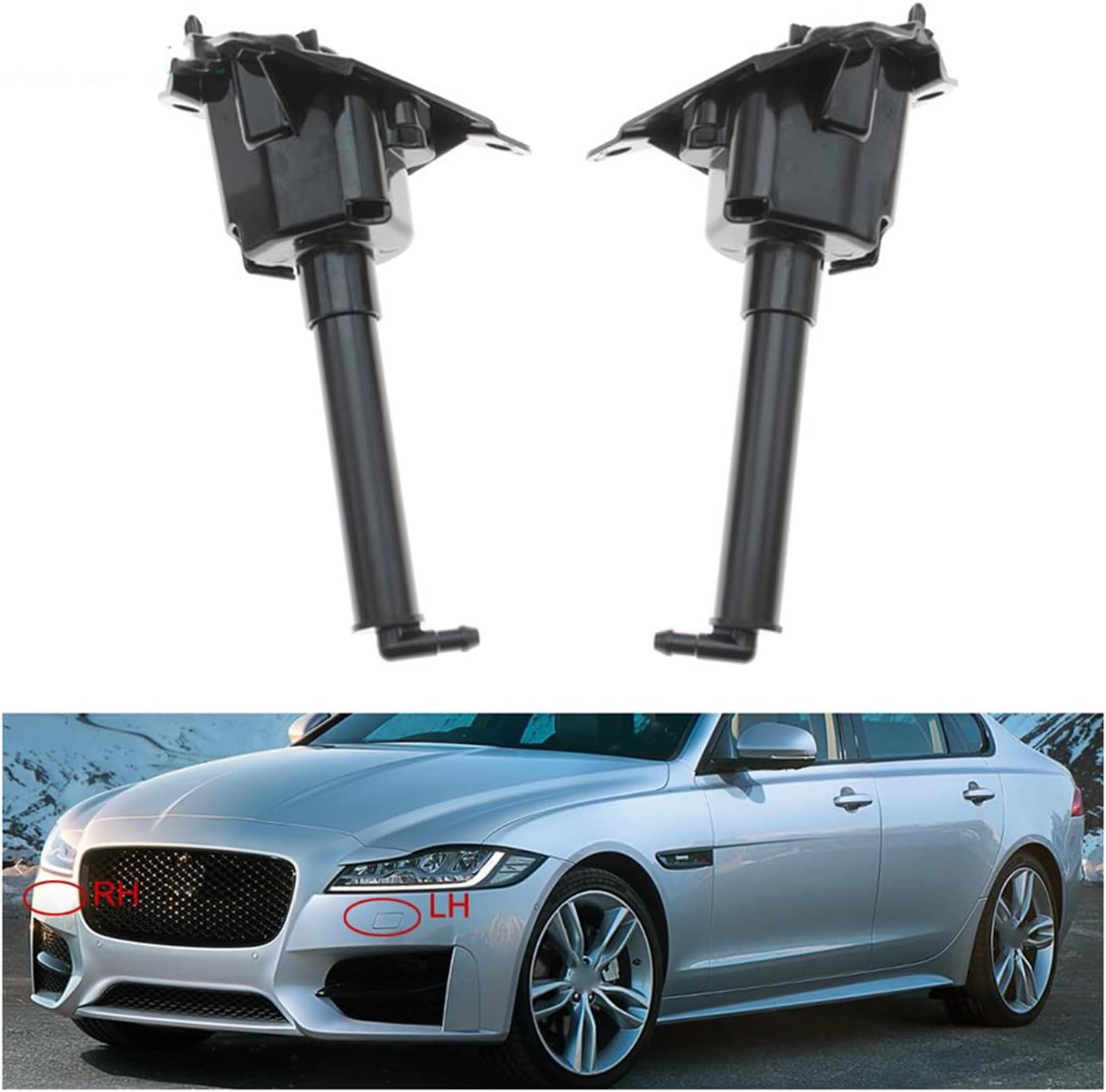 Car Headlight Washer Nozzle 2Pcs Car Headlight Washer Nozzle Head Light Cleaning Jet Pump T2H3654 T2H3656 Water Sprayer for Jaguar for Xf 2016-2021