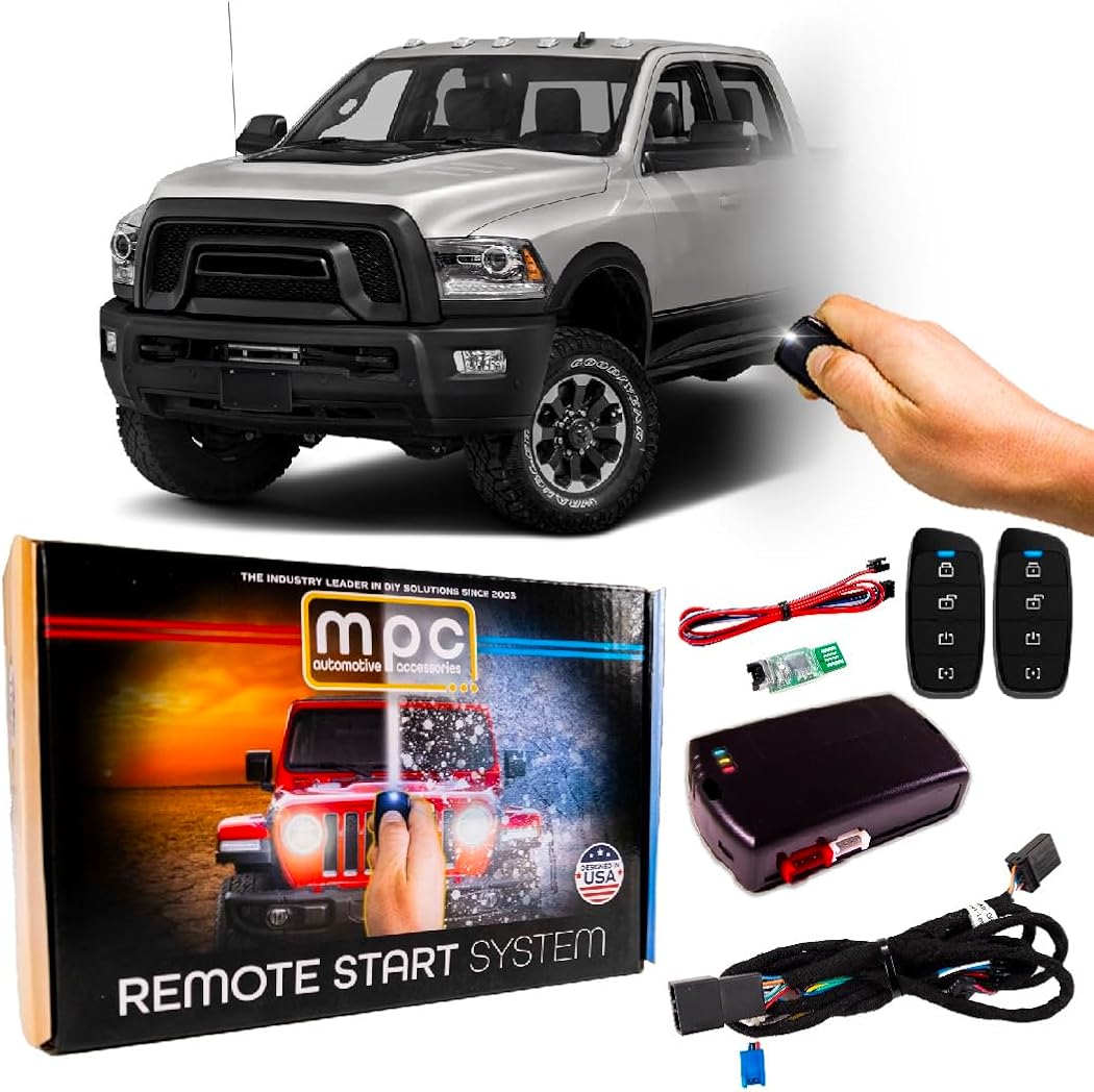MPC 4-Button 2-Way Remote Starter Compatible with 2013-2017 RAM 2500 |Gas/Diesel| |Push-to-Start| Plugin T-Harness - FlashLink Updater
