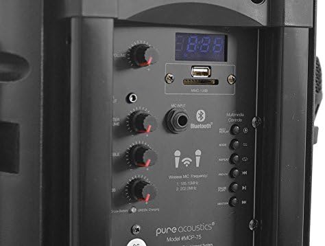 Karaoke-Machine, Wireless Portable-Speakers with 2 Wireless Microphones, PA-Sound System (MCP-75 Suono) Yellow & Black