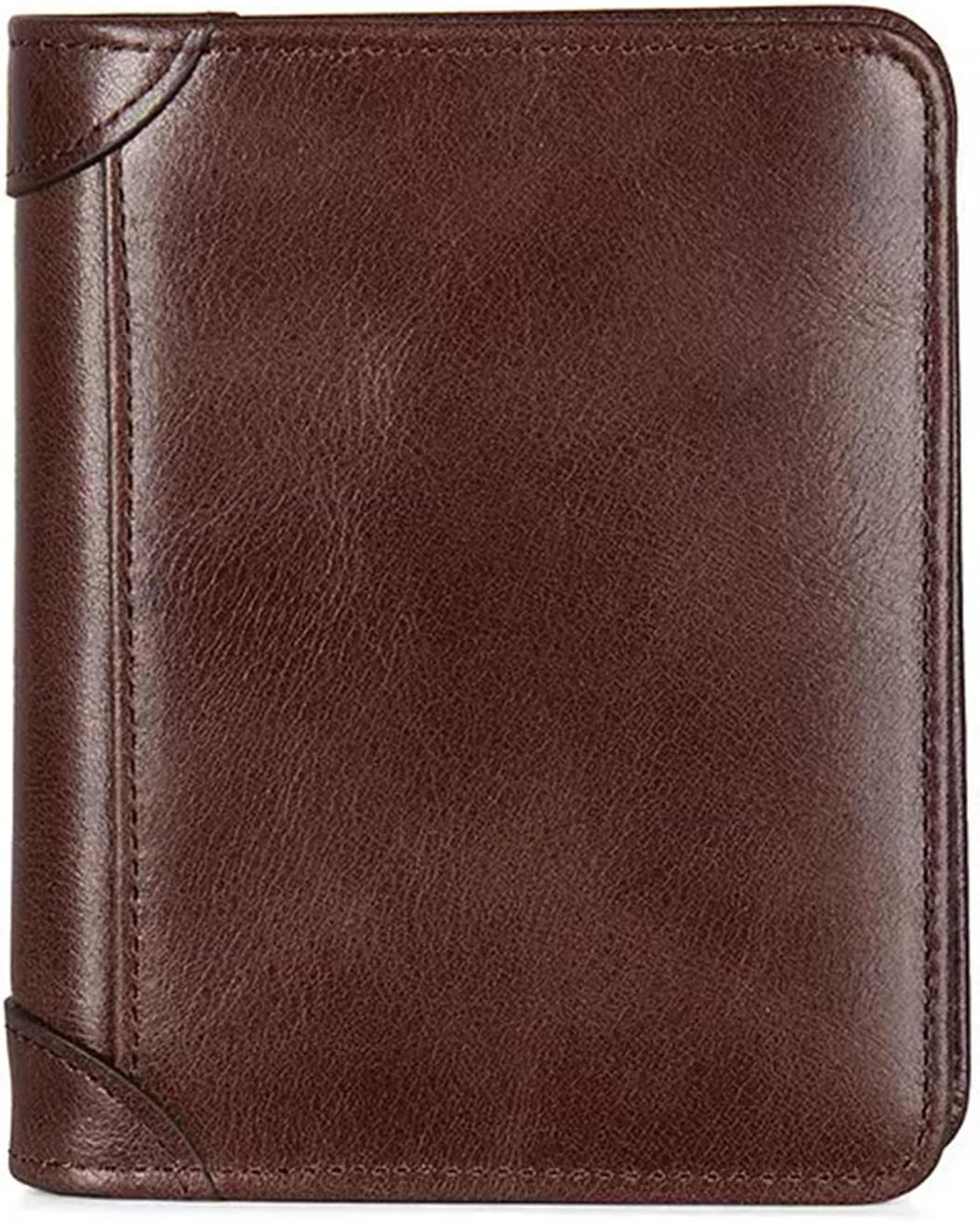 Men's RFID Blocking Leather Wallet Trifold Extra Capacity Billfold Soft Genuine Leather with 11 Card Slots Vintage Coffee (Coffee)