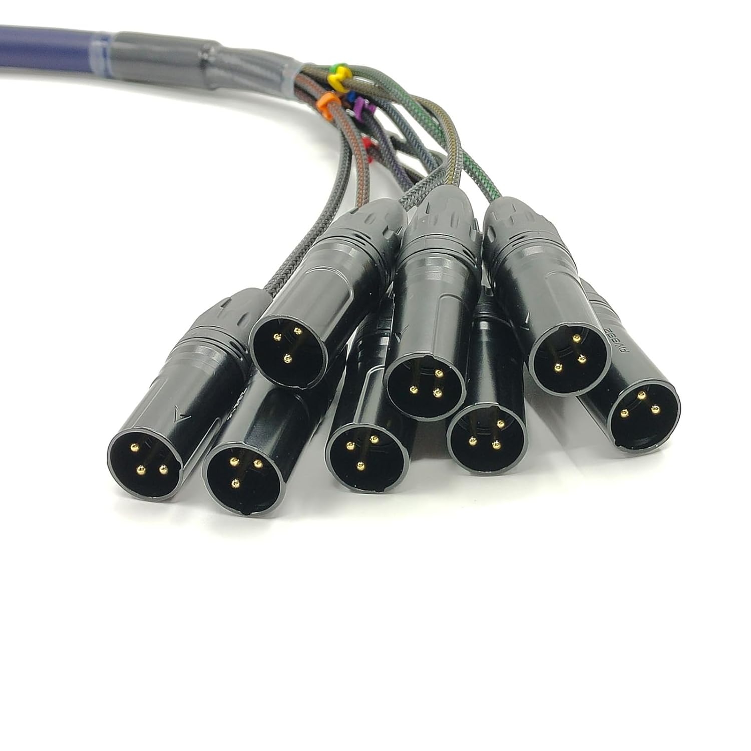1Meter DB25 Male to 8 XLR Male Audio Snake PVC Cable